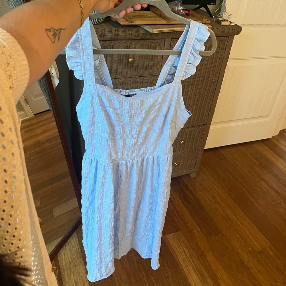 Size Medium Elegant Blue Sleeveless Sun Dress